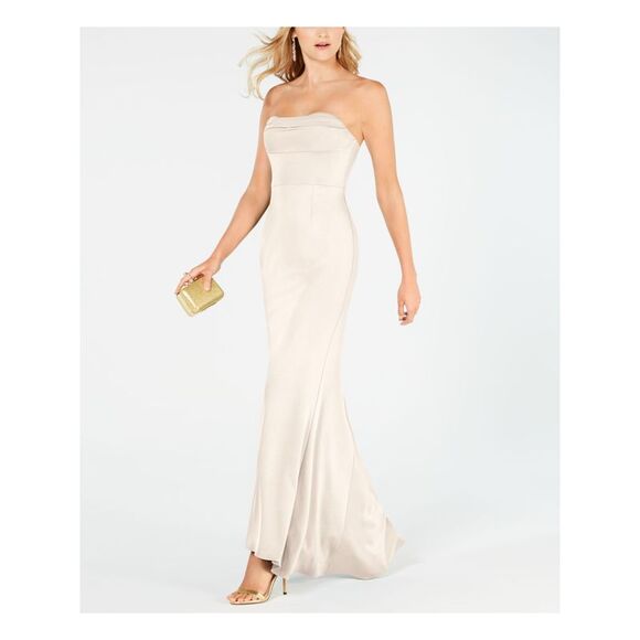 NWT ADRIANNA PAPELL Womens Ivory Sleeveless Maxi Sheath Formal Dress Size: 8 - Picture 3 of 4